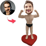 Kundenspezifischer cooler Fitness-Mann Bobbleheads mit ABS addieren Text