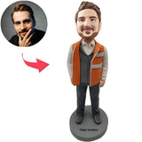 kundenspezifische Bobbleheads Sanitation Worker Text hinzufügen