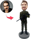 Kundenspezifischer Bobbleheads-Soldat addieren Text