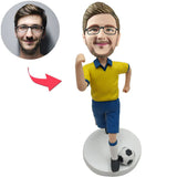 Kundenspezifischer Bobbleheads-Fußball-Spieler addieren Text