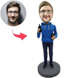 kundenspezifische Bobbleheads Mann mit Walkie-Talkie Text hinzufügen