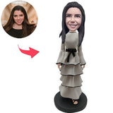 Weiße Kleidermode-moderne Mädchen-kundenspezifische Bobbleheads addieren Text