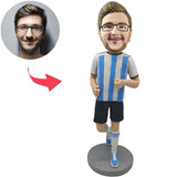 Kundenspezifischer Bobbleheads Fußball-Athleten-Uniformen addieren Text