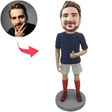 Kundenspezifischer Bobbleheads-Mann mit den Daumen hoch addieren Text