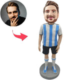 Kundenspezifischer Wackelkopf-lässiger Mann mit Sportkleidung Bobbleheads addieren Text