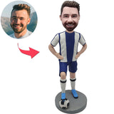 Kundenspezifischer Bobbleheads-cooler Fußball-Spieler addieren Text