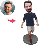 Heiß - kundenspezifischer Bobbleheads-Fußball-Haltungs-Mann addieren Text