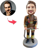 Feuerwehrleute mit wasserpistolen Kundenspezifische Bobbleheads mit eingraviertem Text