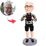 Vatertagsgeschenke - Kundenspezifische Super Beliebt Papa Bobbleheads mit graviertem Text