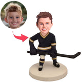 Hockey-Junge Kundenspezifische Bobbleheads fügen Text hinzu