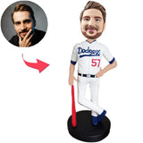 Dodgers Nummer 57 Baseballspieler Kundenspezifische Bobbleheads addieren Text