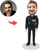 Polizei, Tragen, A, Badge Benutzerdefinierte Bobbleheads mit eingraviertem Text