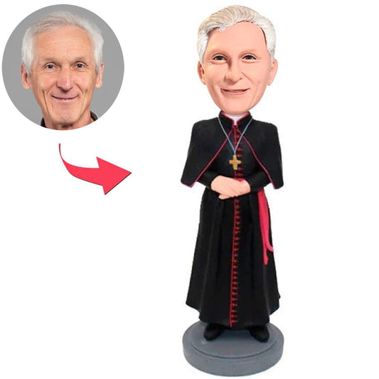 Priester mit verschränkten Armen kundenspezifische Bobbleheads Text hinzufügen
